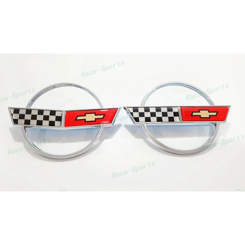 AUTO Chrome Red Front Nose Hood Rear Gas Lid Cross