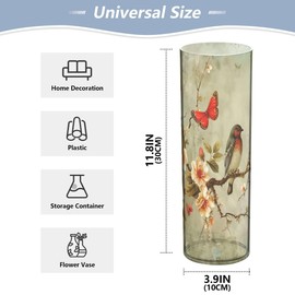 JUMBEAR The Birds on The Branches Vase for Flowerse -Clear Vase Rustic Home Décor for Modern Farmhouse, Ideal Shelf, Table & Entryway Decor