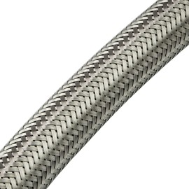 Flexible Hose Nut x Nut Stainless Steel Reinforced Hose Connection Hose Sanitary Tap Hose Domestic Water System Made in Italy (1 Inch x 1 Inch - 2000 mm)