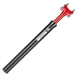 Suspension Seatpost for Bicycles - 27.2/30.9/31.6 X 400mm Shock Absorbing Bike Seatposts - Lightweight Aluminum Alloy Seat Post for Mountain Road Bike BMX eBike (RED Black, 31.6)