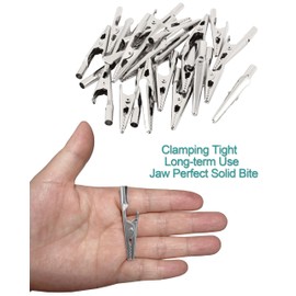 25 Pcs 2 Inches / 51 mm Metal Alligator Clip Spring Clamps,Silver Tone Nickel Plated, used in laboratory electric testing work and Cable Lead Clip