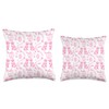 Preppy Pink & White Toile Golden Retriever Dog Throw Pillow