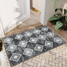FairOnly Washable 2x3 Modern Rug Trellis Throw Rugs Non Slip Doormat Farmhouse Moroccan Entryway Rug Front Door Mat Indoor Entrance Soft for Bedroom Kitchen Entry