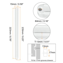 QUARKZMAN Drawer Runners, Pack of 10 235 mm - Plastic Drawer Runners, Side Mounted Grooved Guide Rails for Drawers of Cupboards, Bedside Cabinets (White)