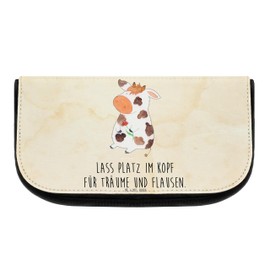 Mr. & Mrs. Panda Cosmetic Bag Cow Gift Farm Toiletry Bag Yard Cosmetic Bag Makeup Bag Farmer Toiletry Bag Dreams Makeup, brown, Hand Drawn