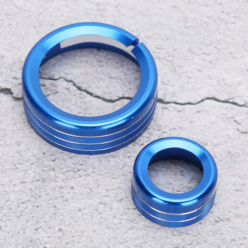 2Pcs Aluminum Alloy Multimedia Control Center Knob Ring Trim Fit