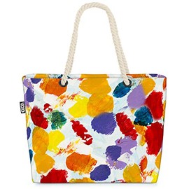 VOID Bunte Flecken Strandtasche Shopper 58x38x16cm 23L XXL Einkaufstasche Tasche Reisetasche Beach Bag