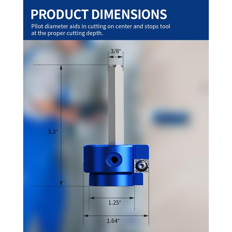 DAYDOOR 1-1/4'' PVC Pipe Reamer Head, 4-Sided Carbide Aluminum Reamer