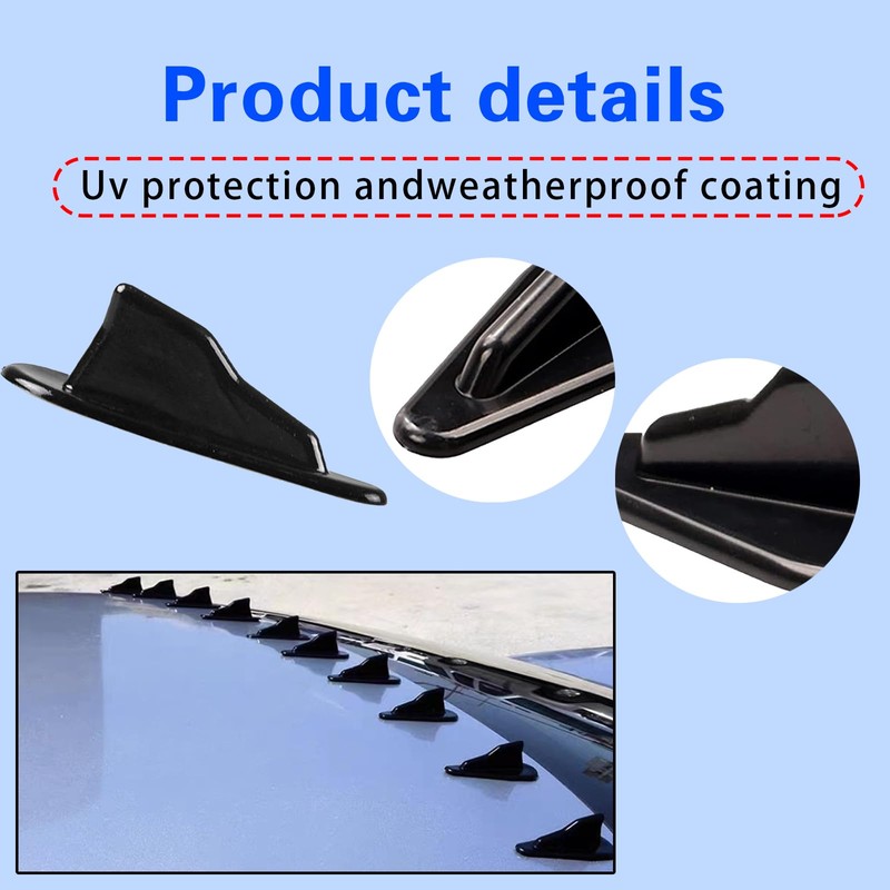 Flygun 10 PCS Car Shark Fin Tail Simulation Antenna, ABS