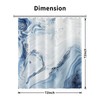 MIRRORANG Shower Curtain with 12 Hooks, Fabric, Light Blue Marble