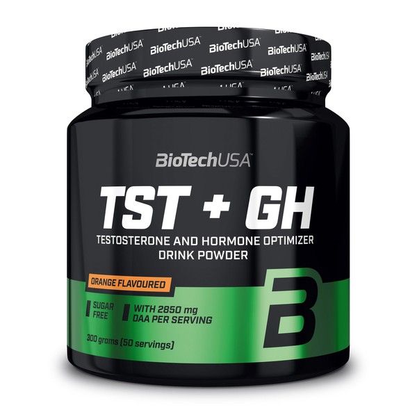 BioTechUSA TST+GH, High Active Ingredients Powder Formula with Amino Acids, 300g, Orange
