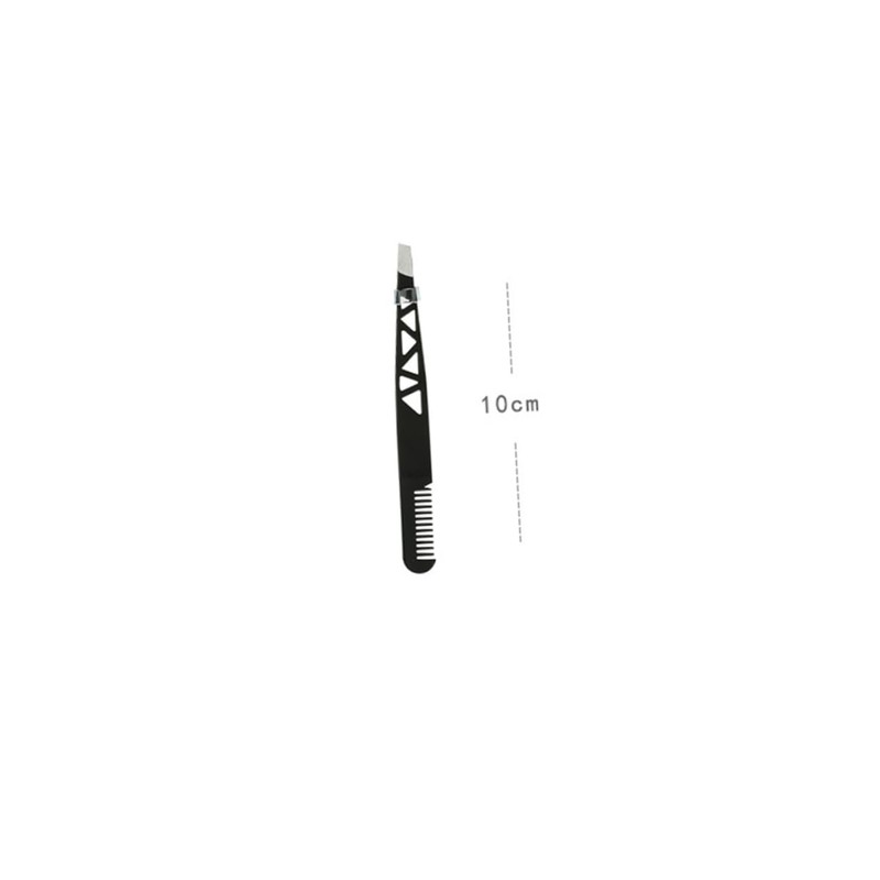Baluue 2pcs Dual-use Eyebrow Trimmer Tweezers Makeup Accessories for Precision