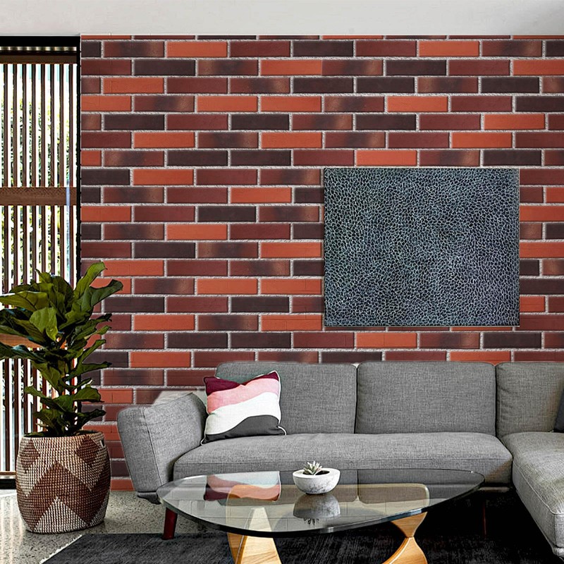 Holydecot 76pcs Red Thin Brick Veneers, Curlable Red Brick Tiles,