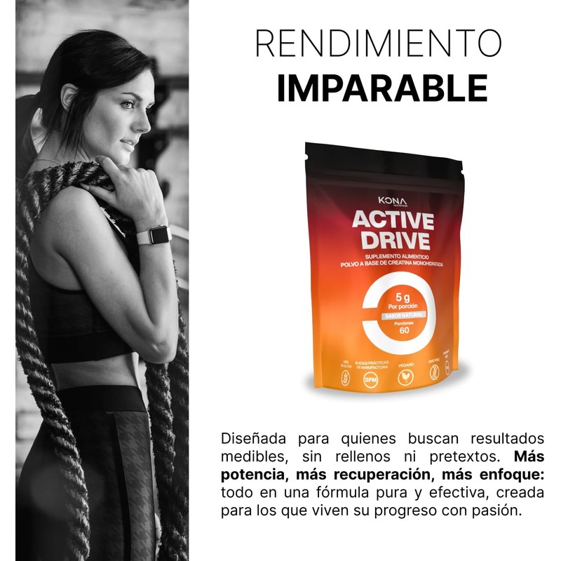Active Drive Pure Micronized Creatine Monohydrate Powder, Unflavored Strength Training