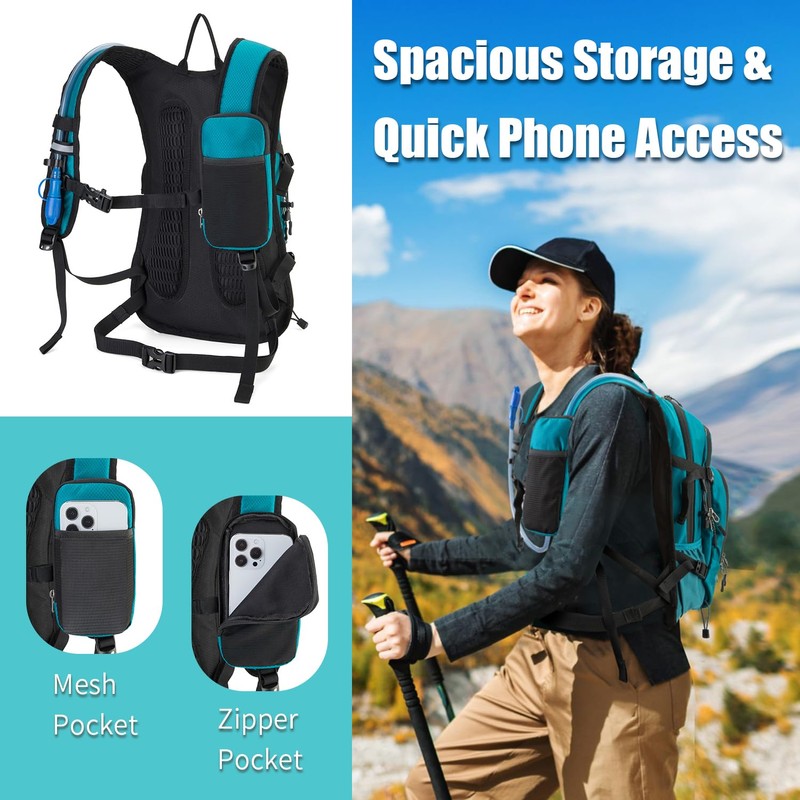 Hydration Backpack Pack with 2L Water Bladder 18L Hiking Backpack