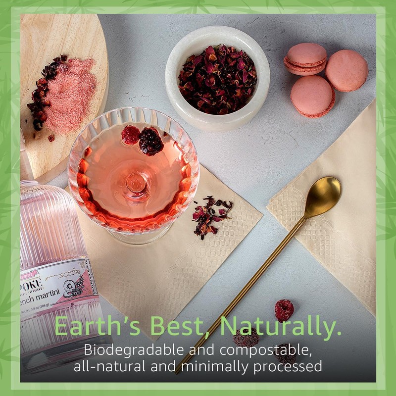 Everyday 100% Bamboo Compostable Napkins Disposable 250-Pack | Table Napkins