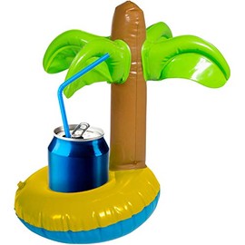 Inflatable Hawaiian palm tree, as cup holder or decoration; children's birthday