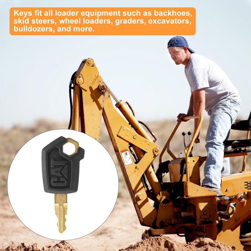 UOCAI 10 Pcs Ignition Key 5P8500, Universal Construction Machinery Keys,