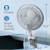 Lasko 2004W Portable 6-Inch Personal Clip Fan with 2 Speeds,