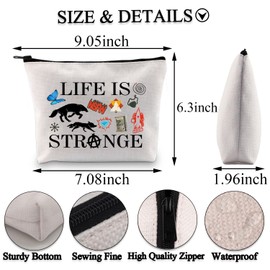 BDPWSS Life is Strange Gift LIS Video Game Fans Merchandise Max and Chloe Gift Life is Strange Inspired Makeup Bag for Gamer (Strange Makeup bagCA)