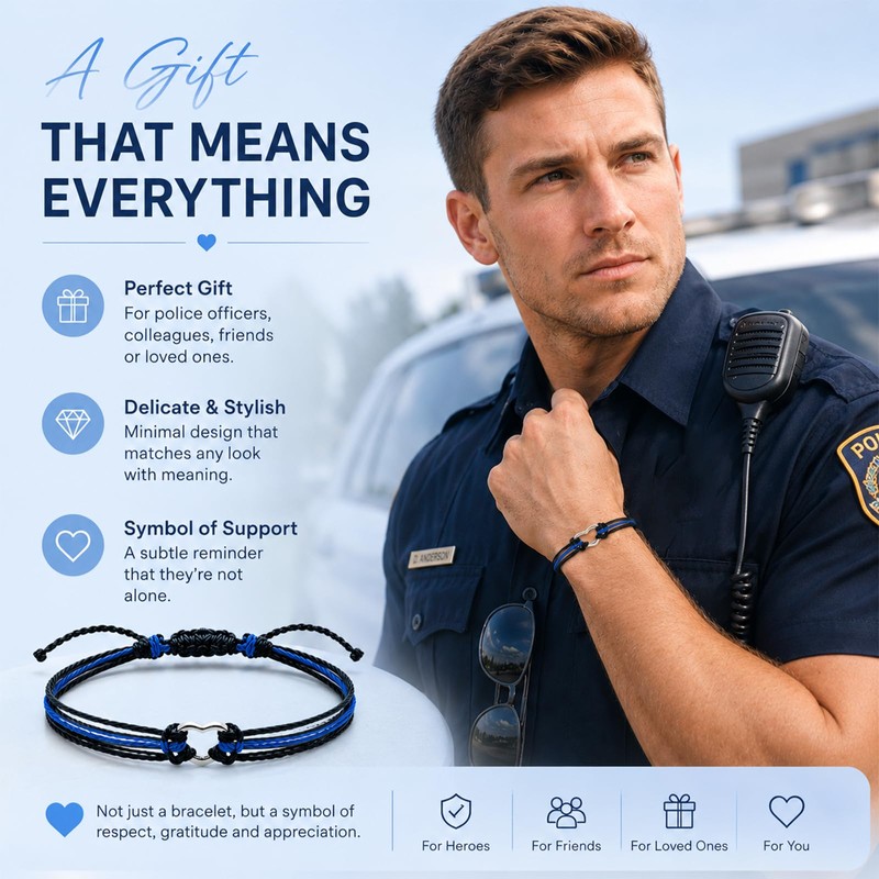 Police Officer Gifts Police Bracelet for Men Cop Law Enforcement