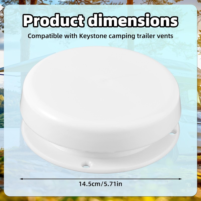 Lyreh RV Roof Mushroom Vent Cover, Plastic Waterproof Ventilation Cap
