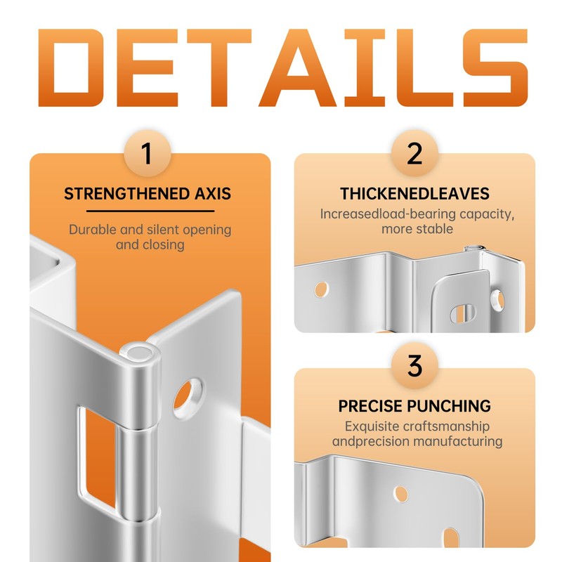 6-Pack 5-Knuckle Hinge - 3/4" Door Thickness, 270° Full Rotation