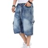 Yeokou Men's Loose Hip Hop Cropped Jeans Work Denim Shorts