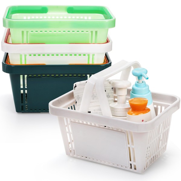 ZAVOOS 4 Pack Portable Shower Caddy Basket, Plastic Storage Basket