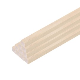 MECCANIXITY 20pcs Wood Sticks, 3/8"x 3/8" x 15" Rectangle Wooden Cube Wood Square Dowel Rods for DIY Arts Decoration, Crafts Whittling, Hand Carved