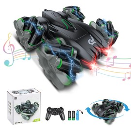 Remote Control Car,RC Cars with Headlights and Music,Double Sided 360 Flips Rotating RC Stunt Car,2.4Ghz All Terrain Toys for Ages 4-7 8-12 Kids Toy for Boys Girls Birthday Gift