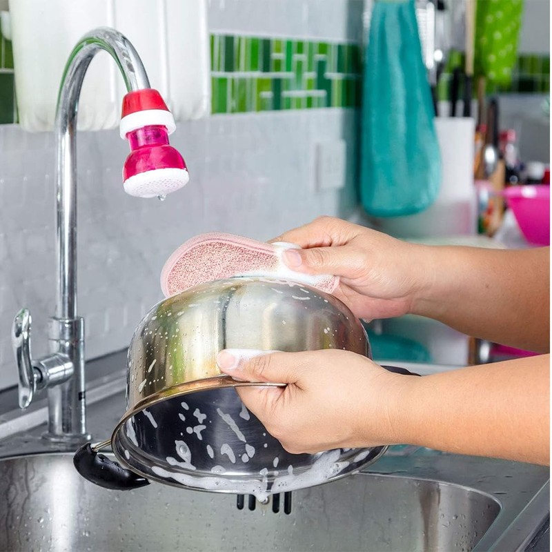 Pack of 6 Washing Up Sponge, Antibacterial Microfibre Cleaning Sponge,