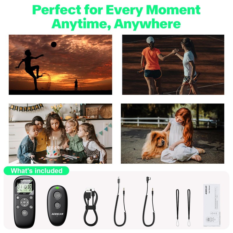 AODELAN USB-C Rechargeable Intervalometer Timer Remote Control for Sony