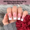 NOVO OVO Medium Sharp Square White French Tip Nail Tips