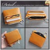 boshiho Coin Purse, Coin Case, 4 Pockets, Key Ring, Leather,