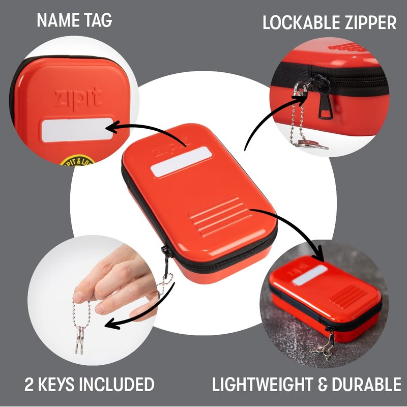 ZIPIT Lock Pencil Case for Kids | Lockable Tin Box