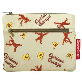 Eye Planning Curious George 2-Tier Pouch Small Cosmetic Pouch Beige