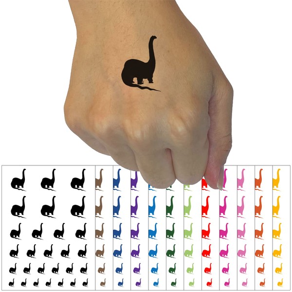 Brachiosaurus Dinosaur Solid Temporary Tattoo Water Resistant Fake Body Art