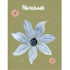 Notebook: white and beige floral watercolor notebook