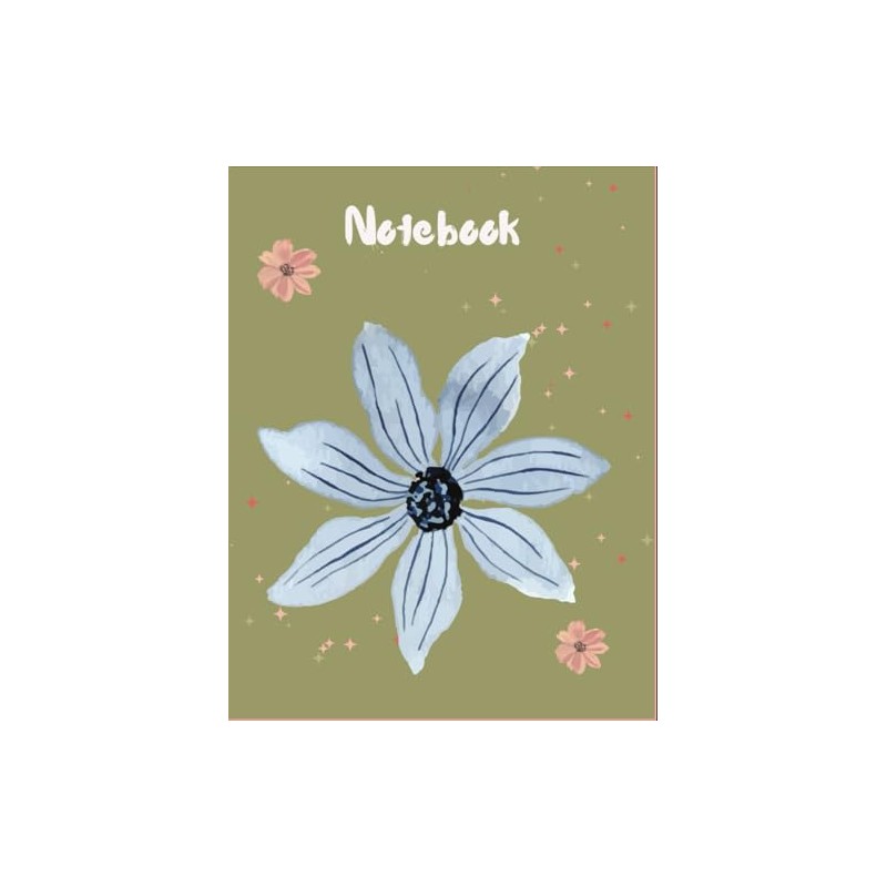 Notebook: white and beige floral watercolor notebook