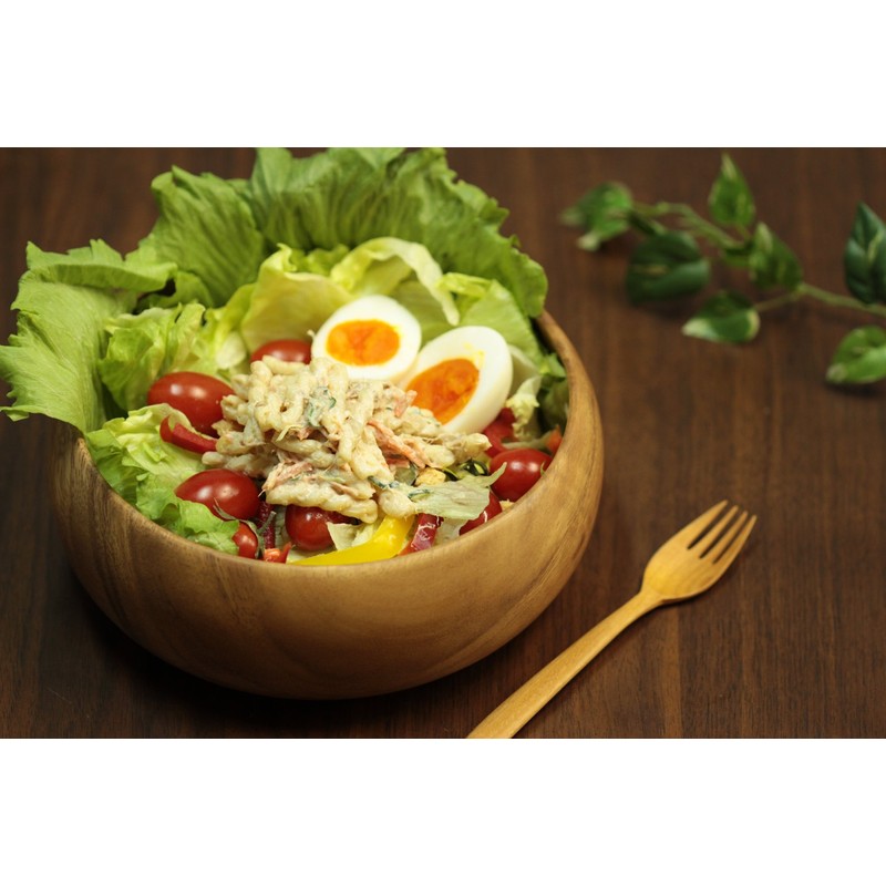 不二貿易 ボウル ラウンド XL 幅20×奥行20×高さ7.5cm ブラウン アカシア 天然木 軽量 割れにくい