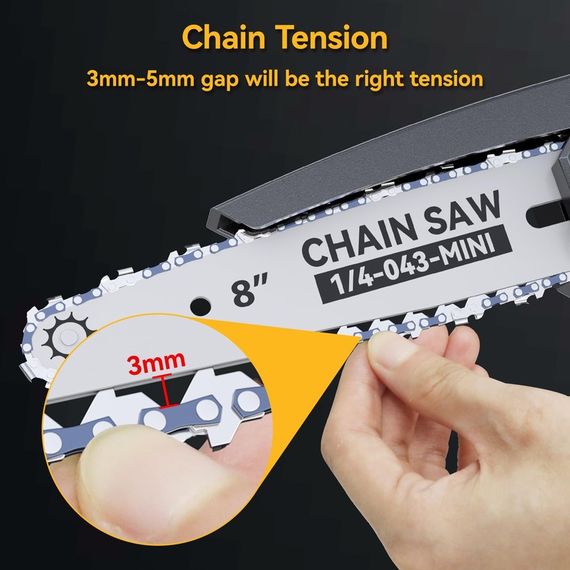 Chainsaw 8 Inch Chain Replacement - 2 Pack 8'' Mini