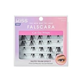 Falscara Multipack, False Eyelashes, Lash Clusters, 'Cat Eye', 18mm-20mm, Includes 20 Assorted Lengths Wisp, Contact Lens Friendly, Easy to Apply, Reusable Lash Clusters