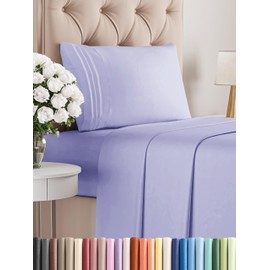 CGK Unlimited Twin Size 3 Piece Sheet Set - Comfy Breathable & Cooling Bed Sheets Set - Hotel Luxury Bedding for Women, Men, Kids & Teens - Deep Pockets, Easy-Fit, Super Soft & Wrinkle Free - Oeko-Tex - Lavender