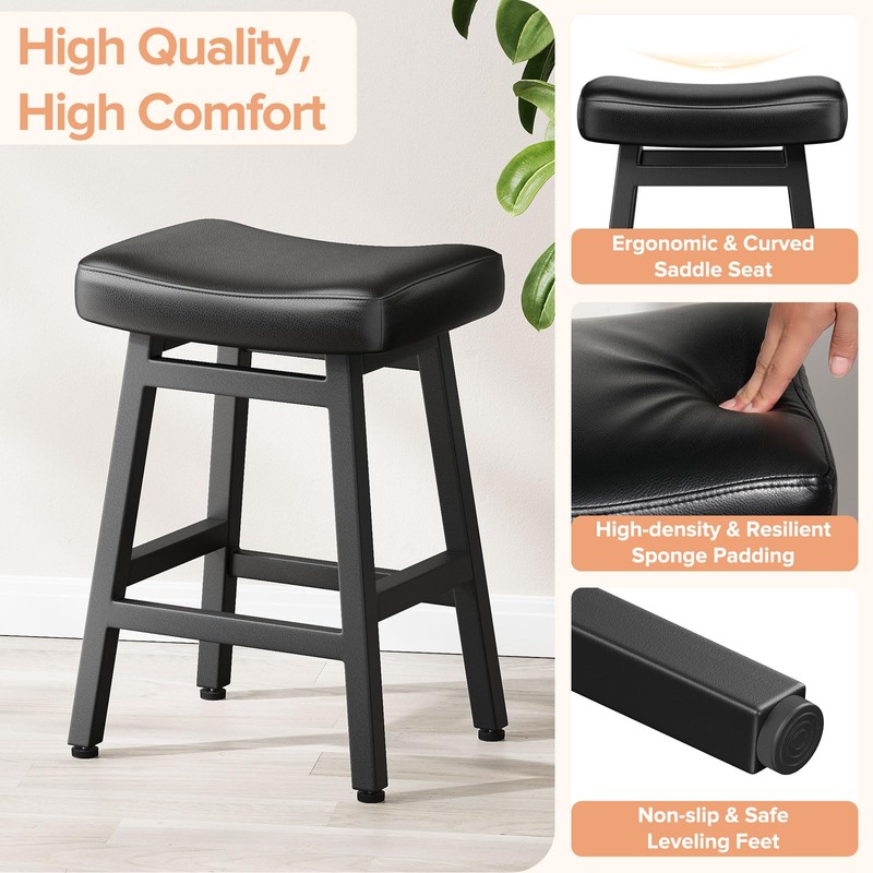 Raynesys Counter Height Bar Stools Set of 2, 24 Inch