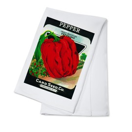 Lantern Press Pepper Seed Packet (100% Cotton Tea Towel, Decorative Hand Towel, for Kitchen and Home)