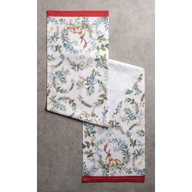 Maison d' Hermine Holly Time 100% Cotton Table Runner Farmhouse Tabletop Cover for Home Kitchen Dining Décor Parties Family Dinners Wedding Thanksgiving/Christmas (37cm x 180cm)