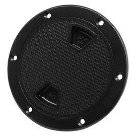 PHITUODA 4"/6"/8" Boat Hatch - Black Round Boat Deck Plates, Non Slip Watertight Inspection Hatch with Detachable Cover, ABS Plastic Deck Plate for Marine, Yacht, RV Access (4 inch)