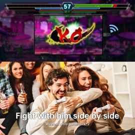 Wireless Retro Game Console, Retro Game Stick with Built-in 9 Emulators, 64GB,20,000+ Games, 4k Definition, and 2.4GHz Wireless Controller, Plug and Retro Play Video Games for TV(Black)