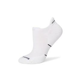Smartwool Run Targeted Cushion Low Ankle Socks - Unisex Socks - Merino Wool Fabric - Narrow Heel Shape Black/White LG (Women's Shoe 10-12.5) One Size